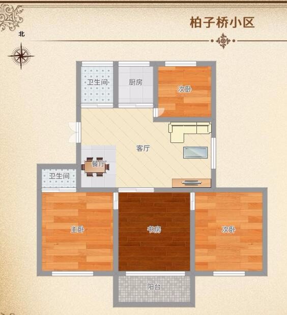 柏子橋小區(qū)5樓全明超大廳 4室東邊套92萬！